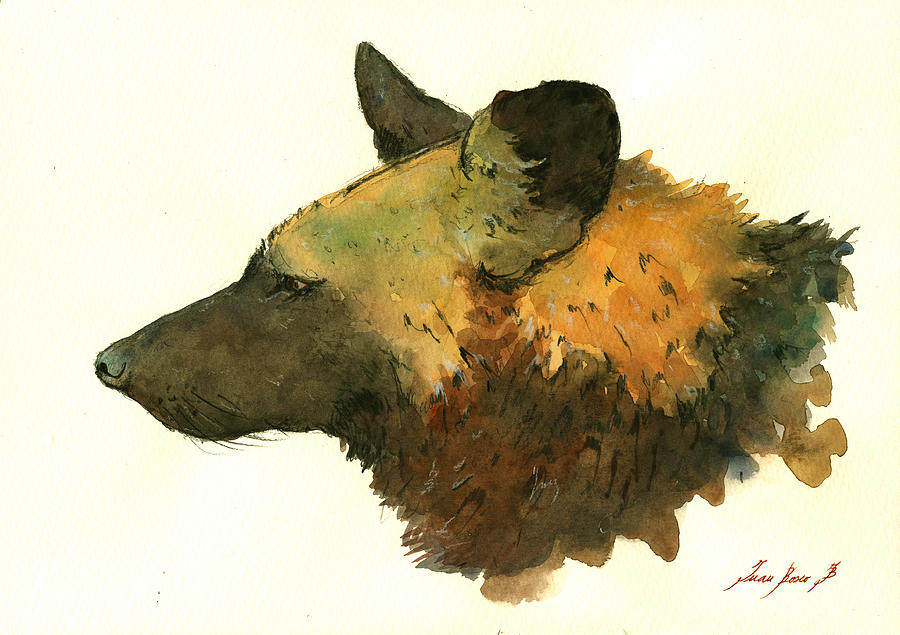 African Wild Dog Painting - African wild dog by Juan  Bosco