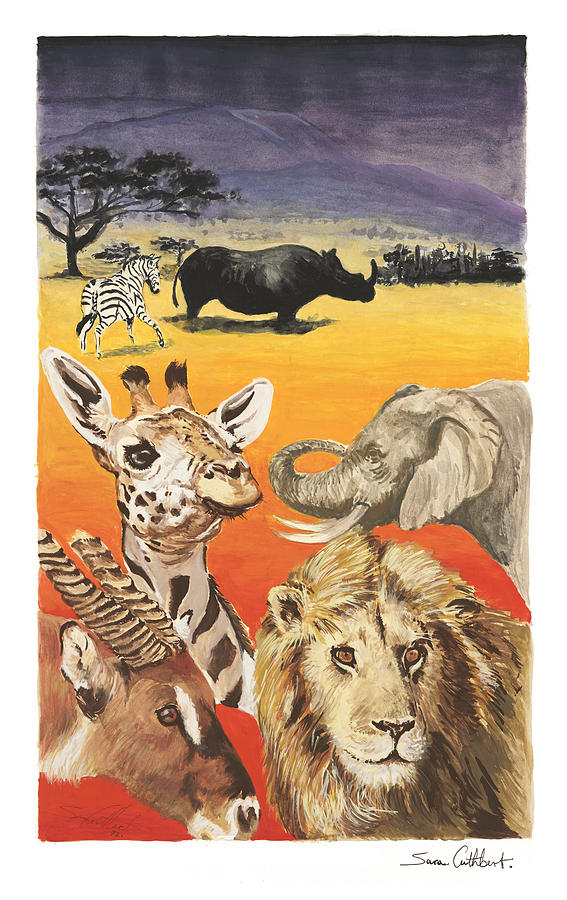 Animal Painting - African wildlife by Sara Cuthbert