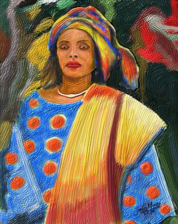 Africa Painting - African Woman 4 by James  Mingo