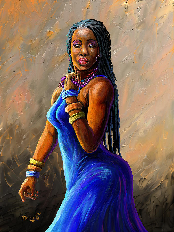 African Art Paintings Women   African Woman Anthony Mwangi 