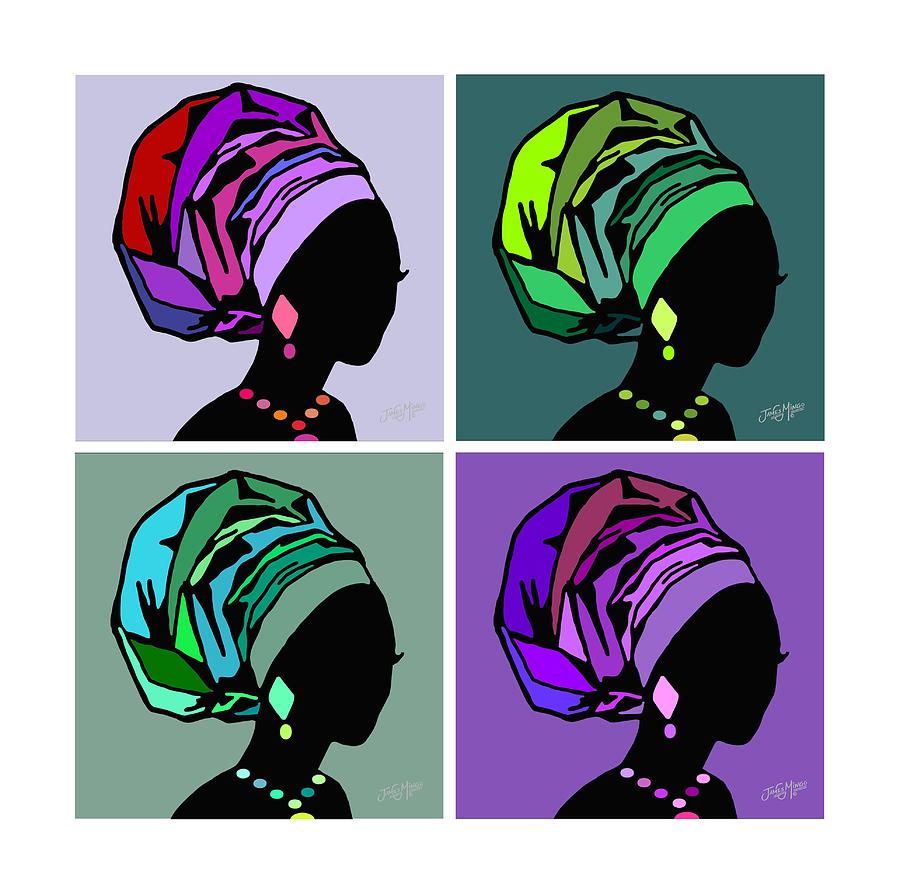 African Women Head Wrap 3 Digital Art by James Mingo Pixels