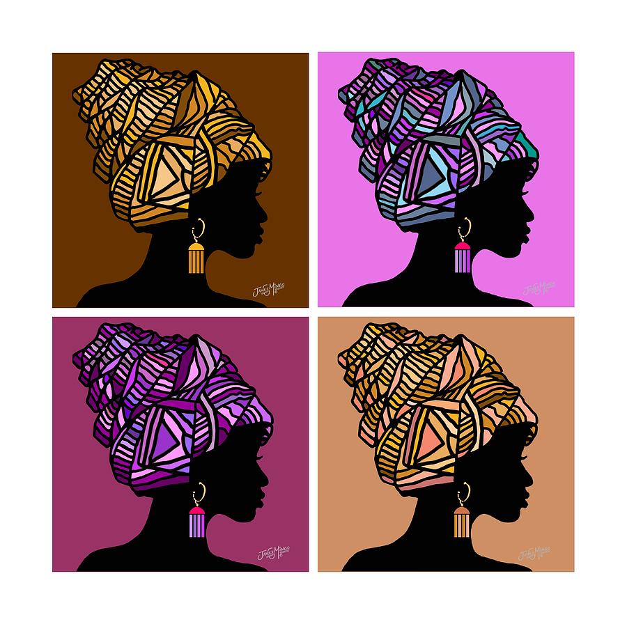 African Women Head Wrap 4 Digital Art By James Mingo Fine Art America