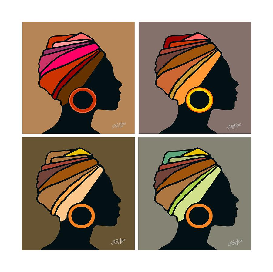 African Women Head Wrap Digital Art By James Mingo
