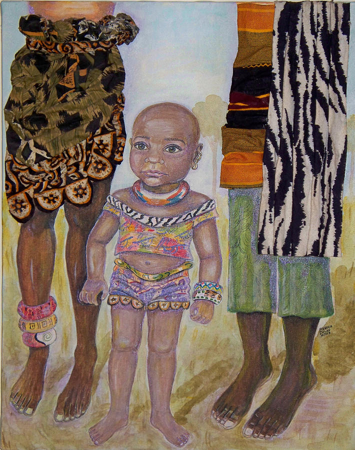 Afrik Girl Painting by Brenda Dulan Moore