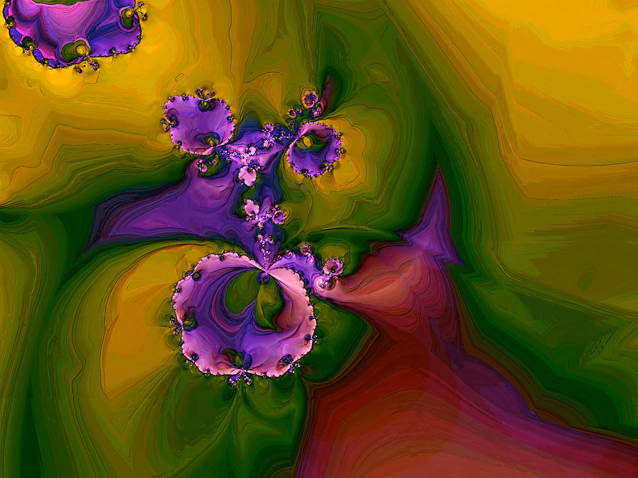 Abstract Digital Art - Afrikan violets by Alexandru Bucovineanu