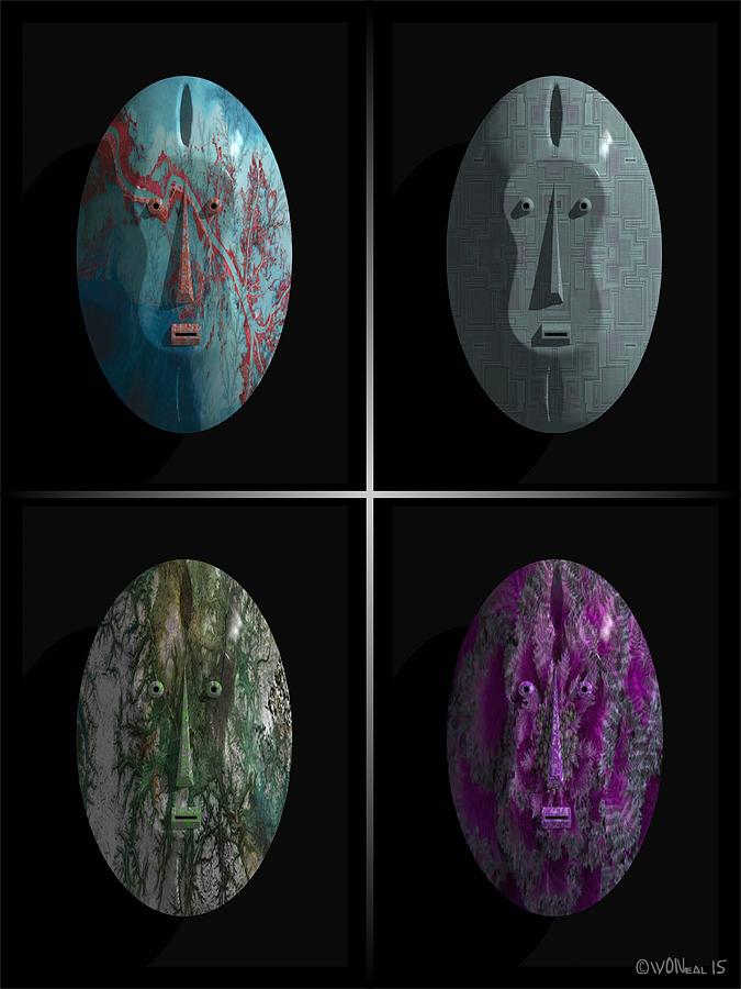 Fantasy Digital Art - Afrique Masks Series 5 by Walter Neal