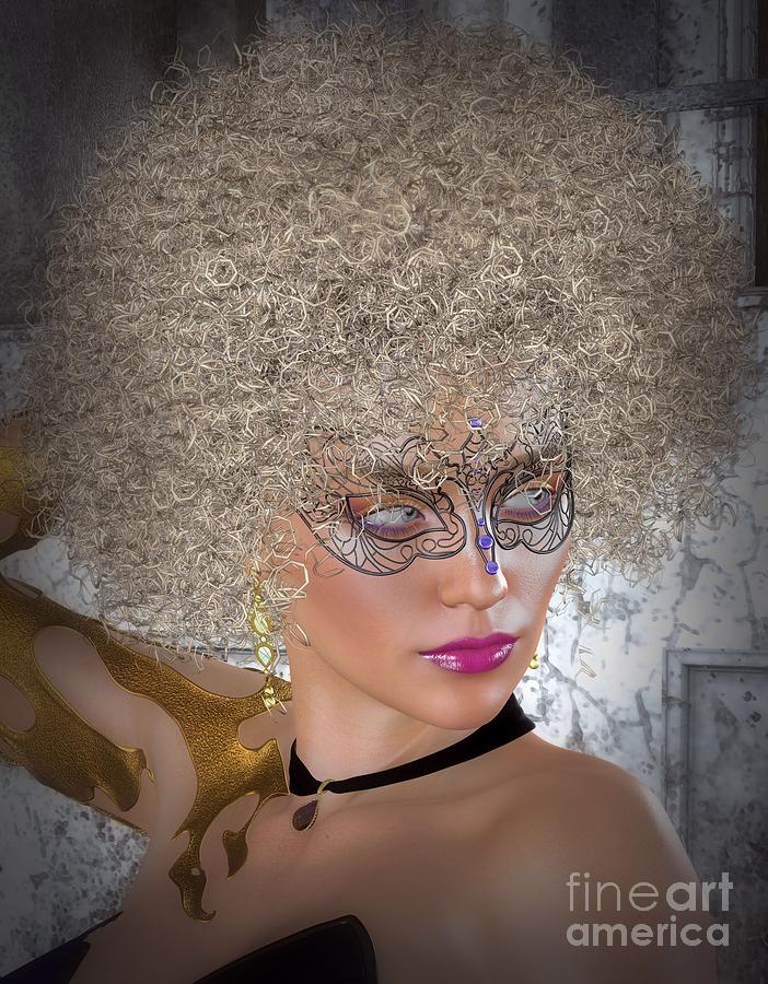 Afro Blonde Face Digital Art By Brian Raggatt Fine Art America