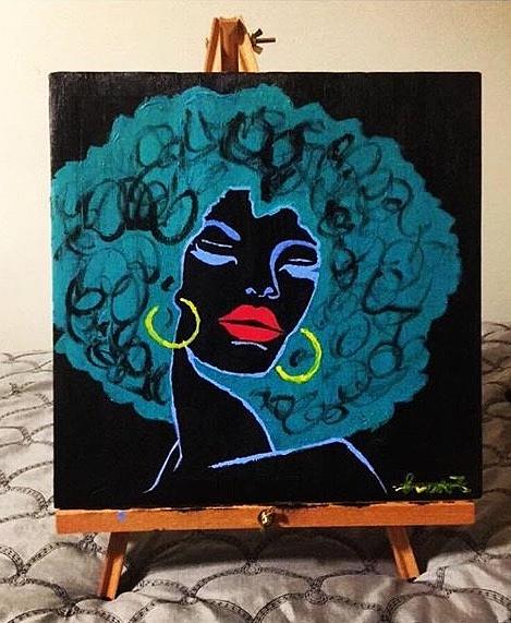 Afro Lady Painting by Sarah Kelley - Fine Art America