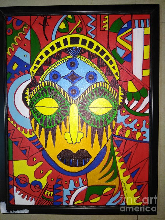 Afro tribal mask2 Painting by Payal Tripathi - Fine Art America