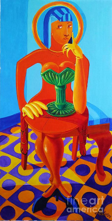 Afrodite Akimbo Painting by David G Wilson