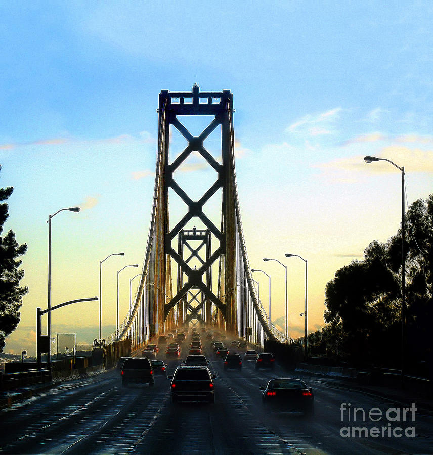 After a Big Winter Rain on the San Francisco Oakland Bay Bridge Photograph by Wernher Krutein