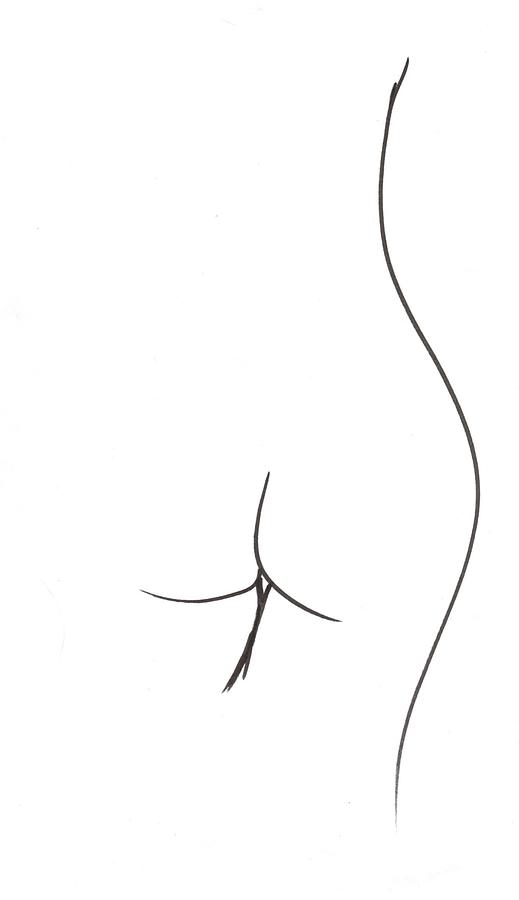 Minimalist Back View Drawing by De McClung