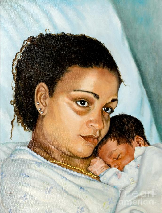 After Birth Jacina and Javon Painting by Marlene Book