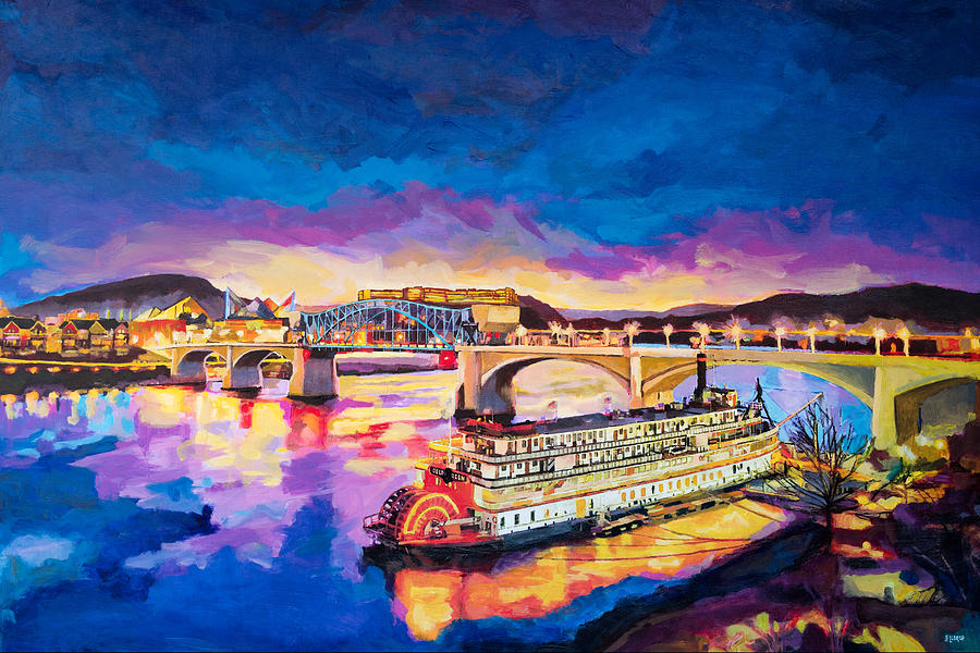 Chattanooga Photograph - After Dusk Painting by Steven Llorca