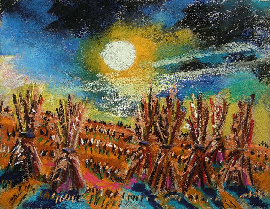 After Harvest Night Painting by John Williams