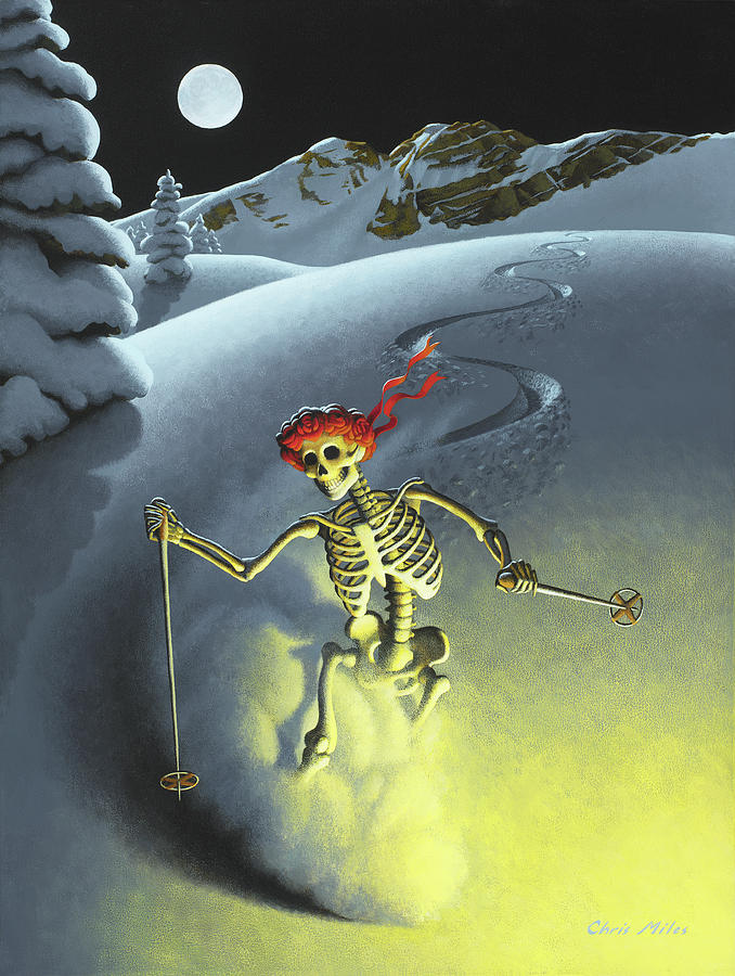 Ski Painting - After Hours by Chris Miles