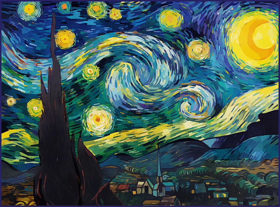 After Starry Night Digital Art by Gary Grayson