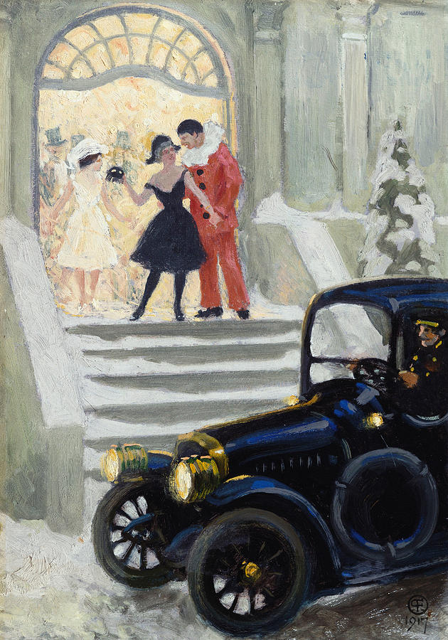 Winter Painting - After the Ball by Paul Fischer