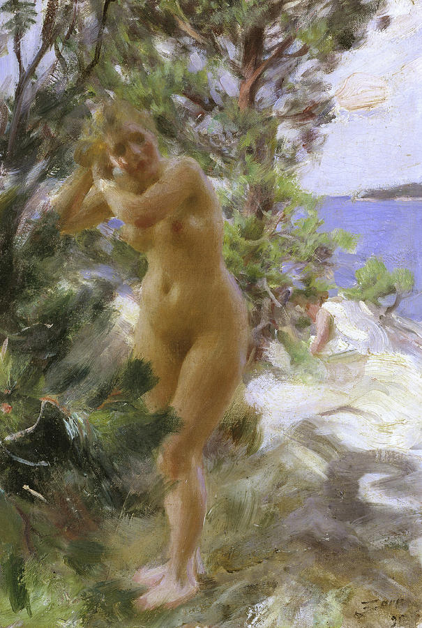 Anders Leonard Zorn Painting - After the Bath, 1895 by Anders Leonard Zorn