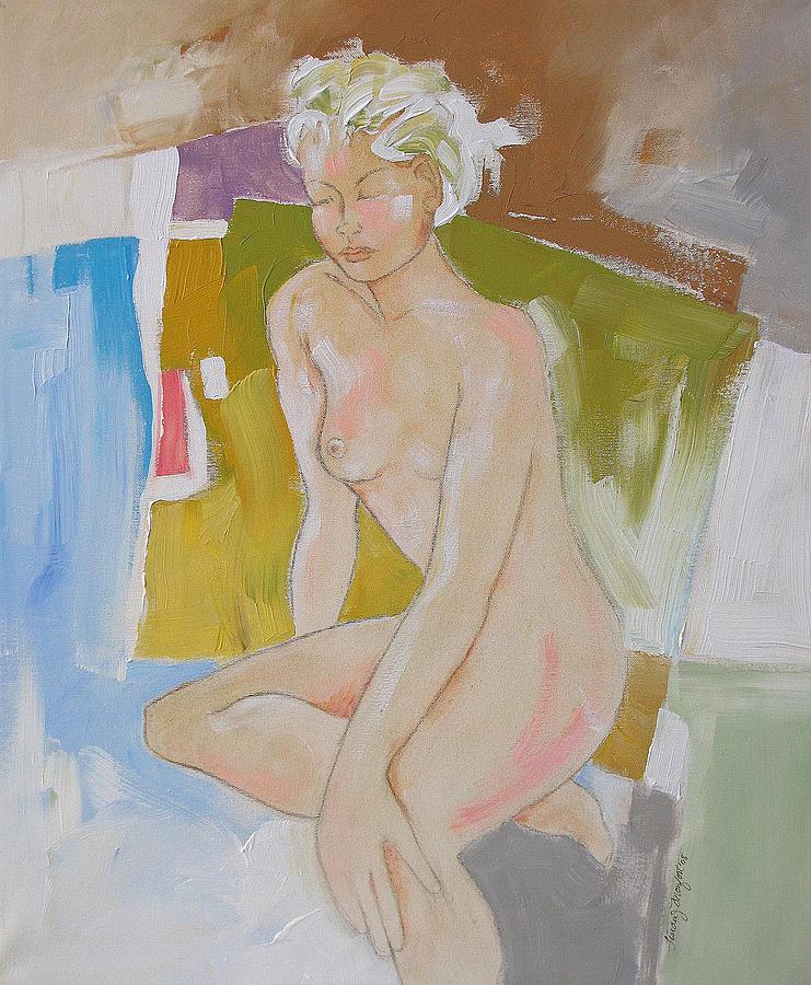 After The Bath Painting by Linda Monfort