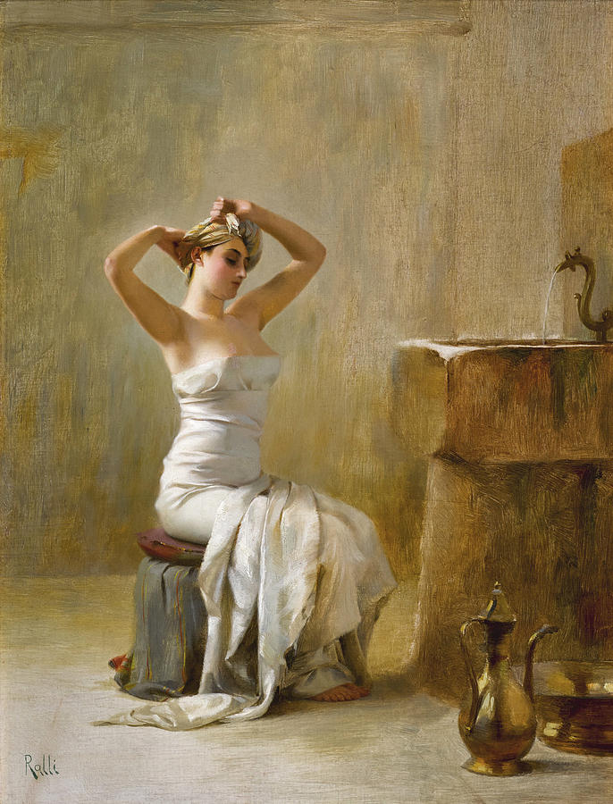 After the Bath Painting by Theodoros Rallis