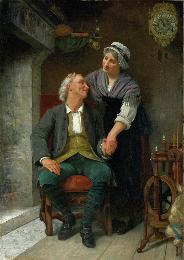 After the Engagement Painting by Elizabeth Jane Gardner Bouguereau