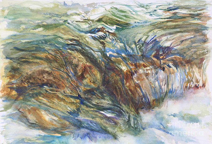 Transparent Watercolor Painting - After the Falls by B Rossitto