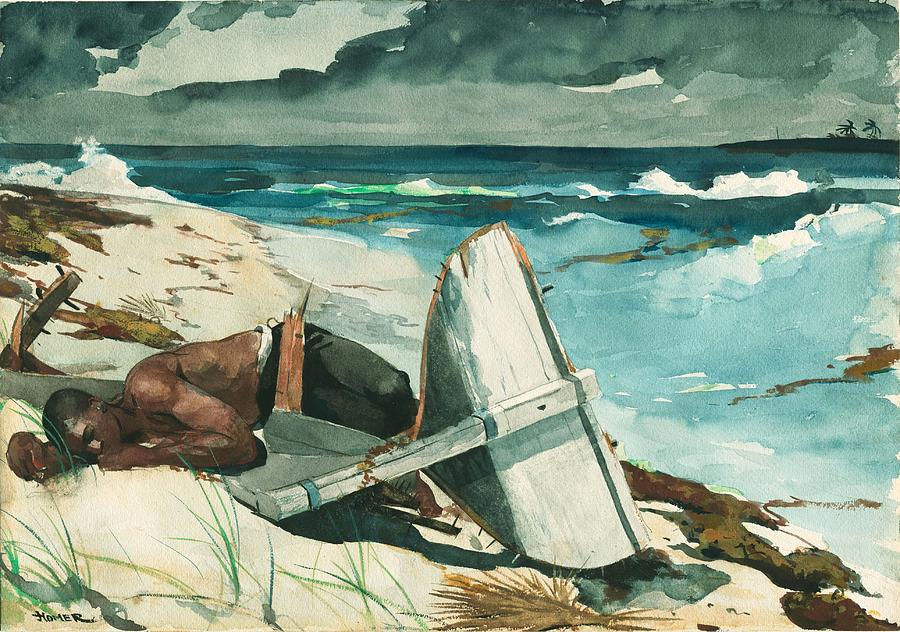 After The Hurricane, Bahamas Painting by Winslow Homer