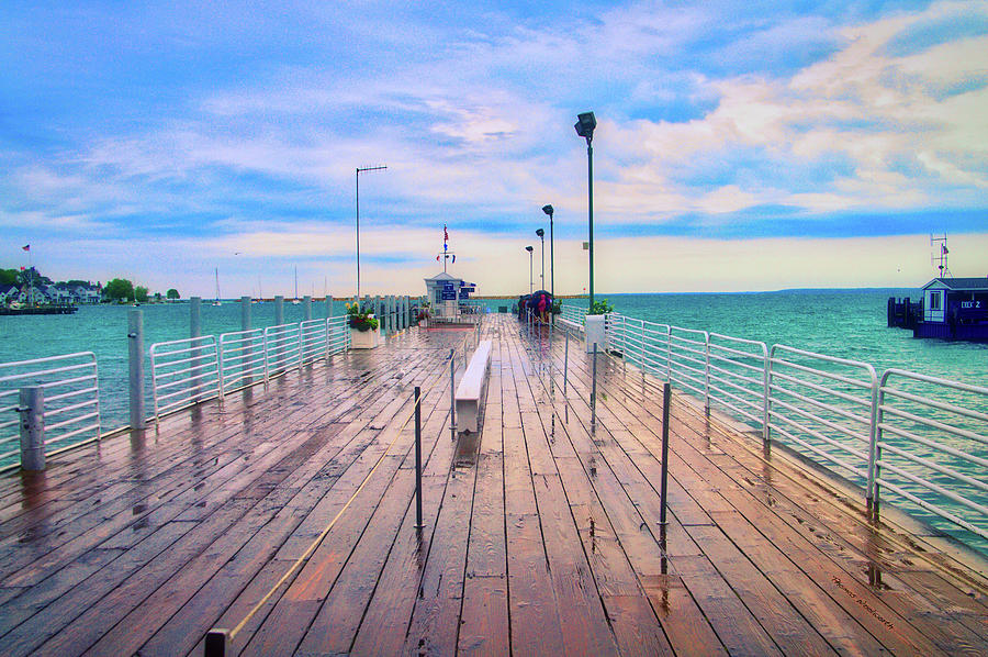 After The Rain Mackinac Island MIchigan Shuttle Dock Photograph by Thomas Woolworth