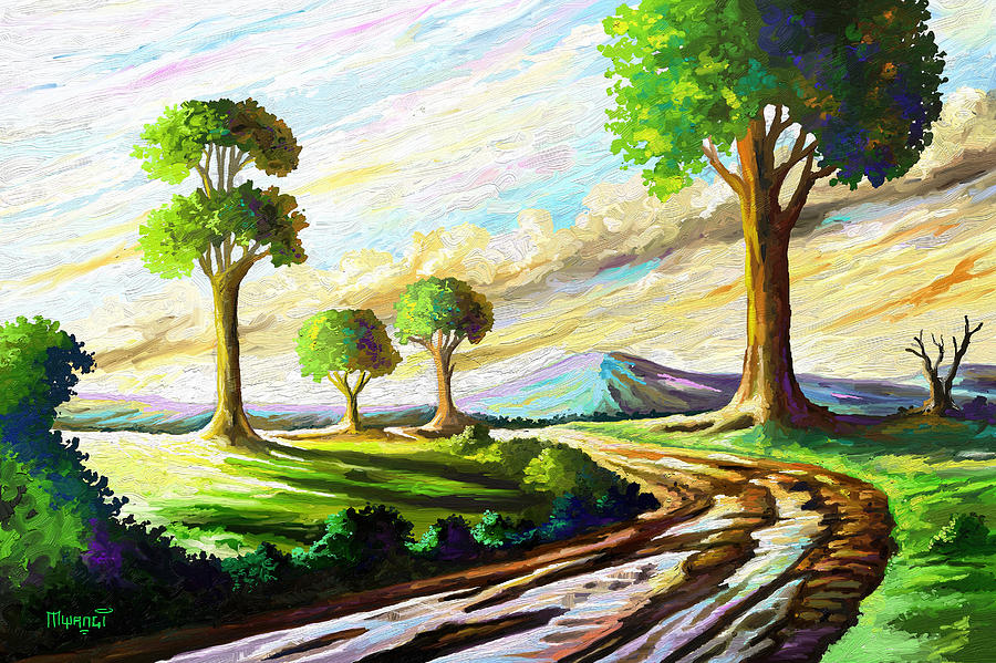 After the rains Painting by Anthony Mwangi