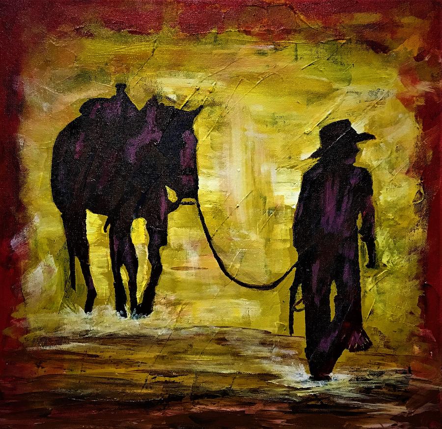 After the Rodeo Painting by Julie Wittwer