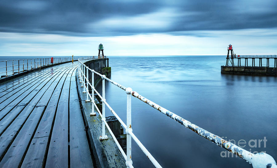 After the Shower over Whitby Pier Photograph by Richard Burdon
