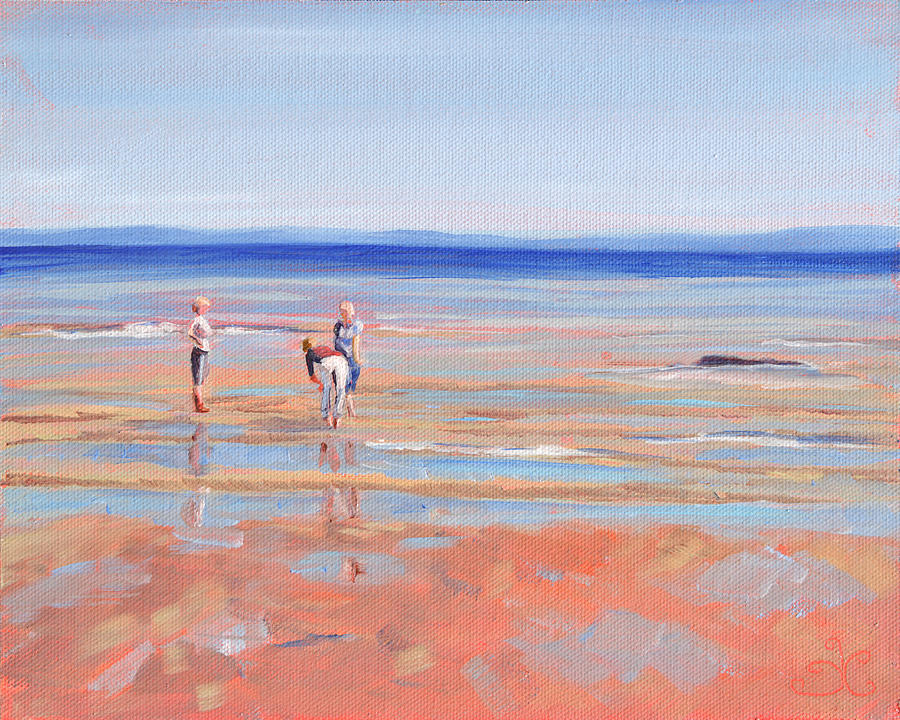 After the Walk - Whiting Bay Painting by Trina Teele