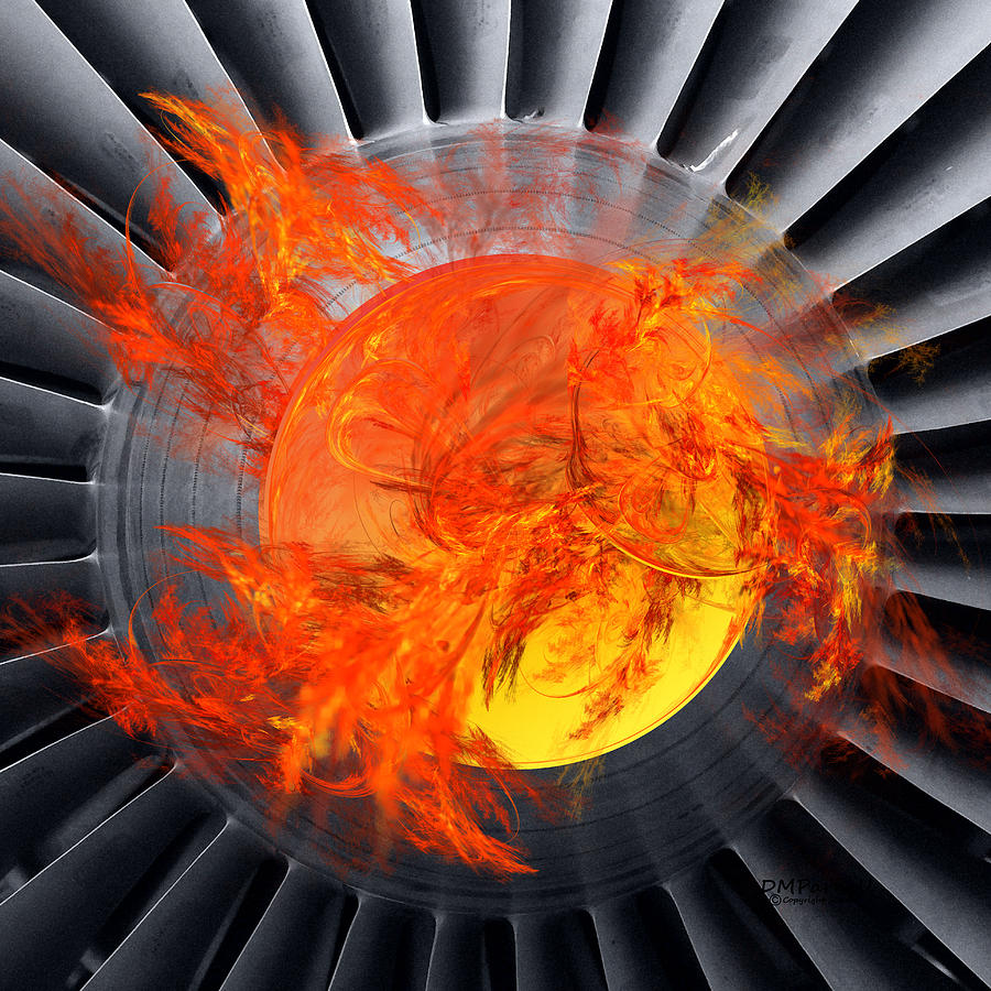 Abstract Digital Art - Afterburner Thrust by Diane Parnell