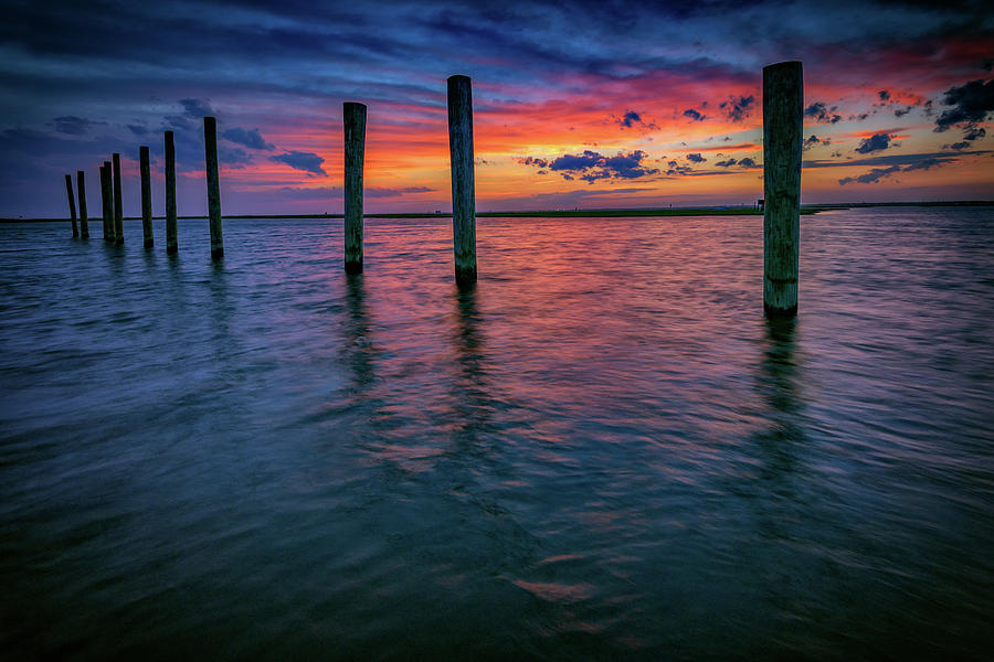 Sunset Photograph - Afterglow on Great South Bay by Rick Berk
