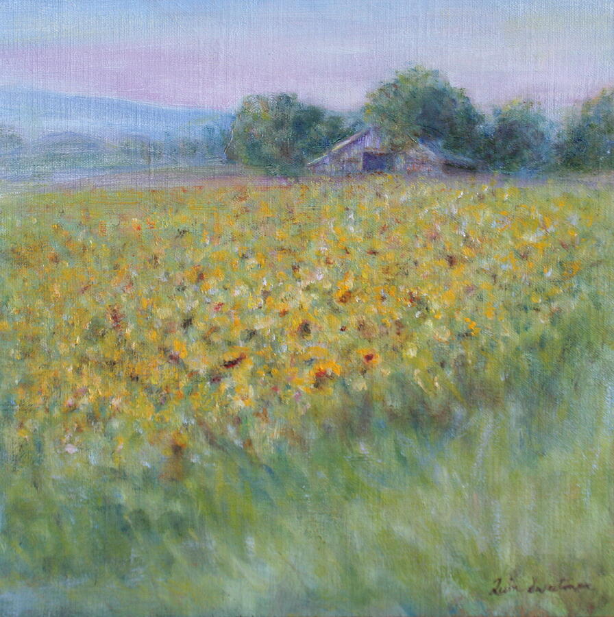 Afternoon Amidst The Sunflowers Painting