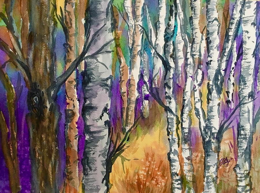Afternoon Among the Birches  Painting by Ellen Levinson