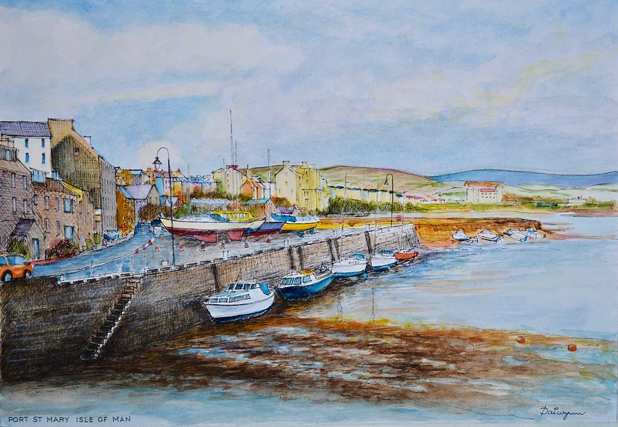 Afternoon at Port St Mary on the Isle of Man Painting by Dai Wynn