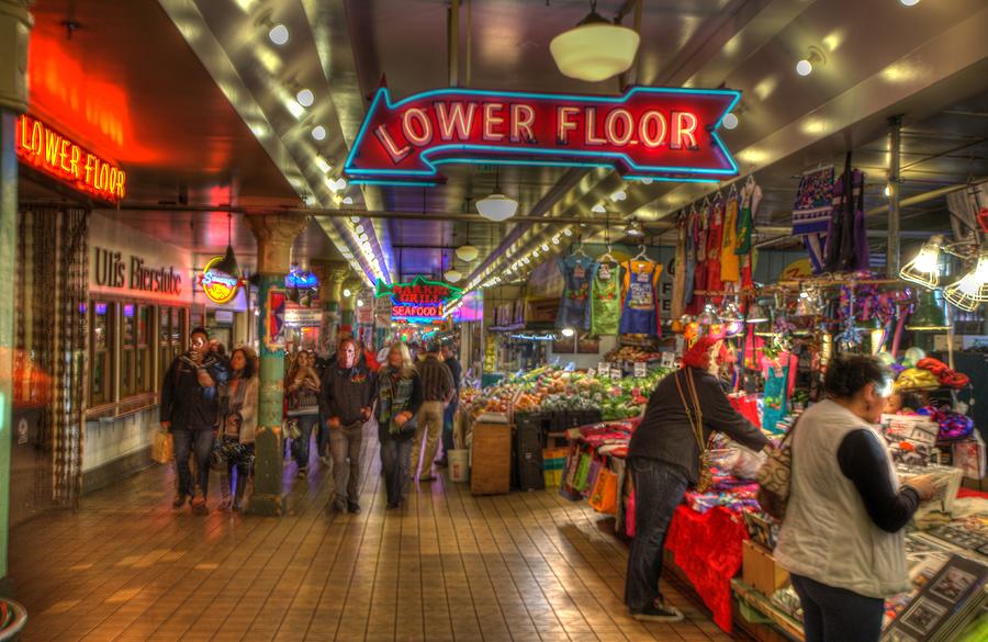Seattle Photograph - Afternoon At The Pike Street Market Seattle Washington by Lawrence Christopher