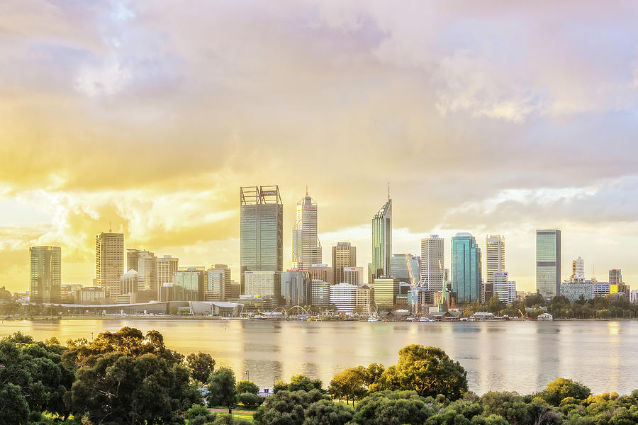 Afternoon City Glow, South Perth, Perth Photograph by Dave Catley