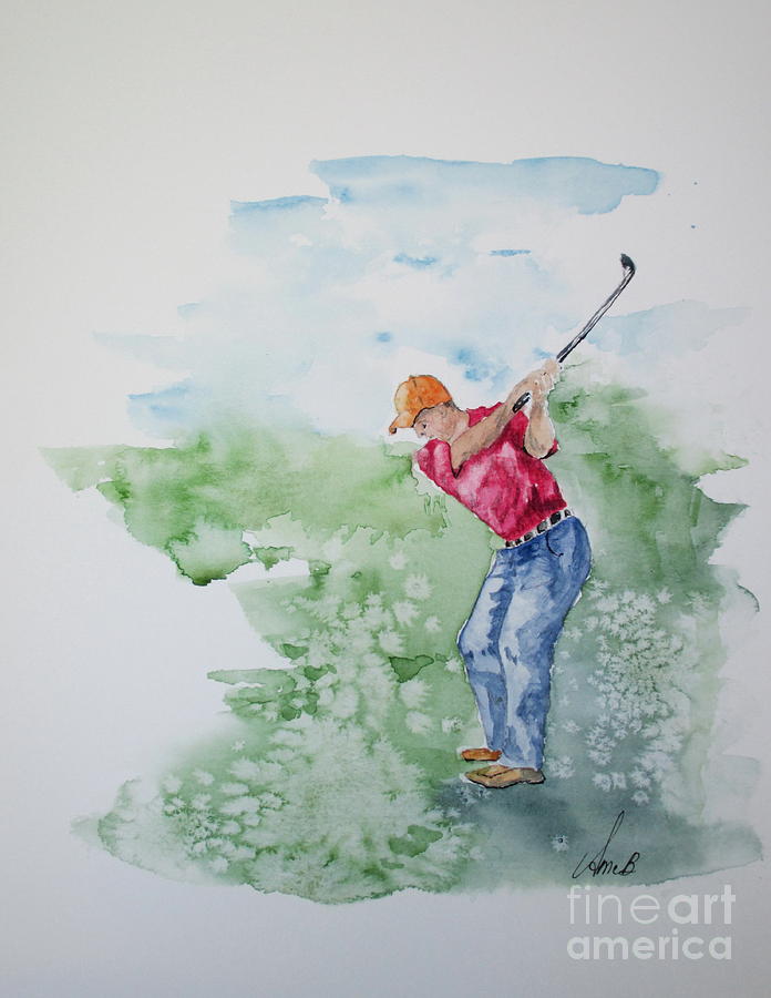 Afternoon Golf Painting by April McCarthy-Braca