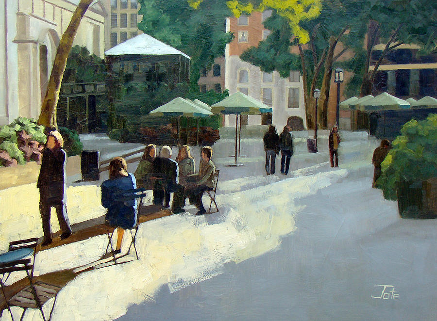 Afternoon In Bryant Park Painting by Tate Hamilton