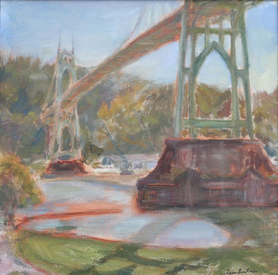 Afternoon in Cathedral Park, Original Contemporary Impressionist Oil Painting Painting by Quin Sweetman
