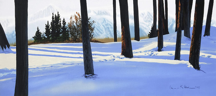 Afternoon In Snowy Mountains Painting