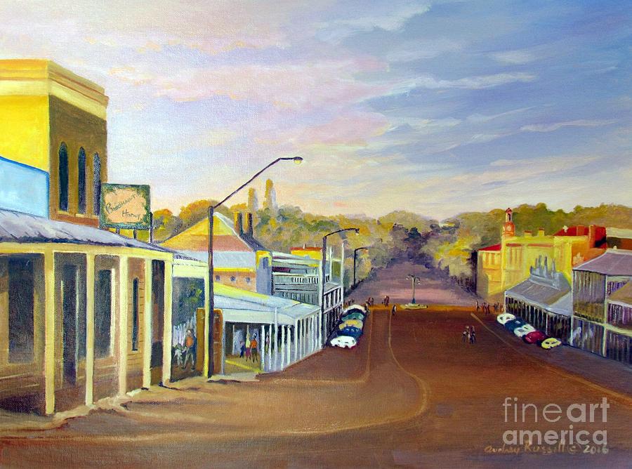 Afternoon Light Beechworth Victoria Australia Painting by Audrey Russill