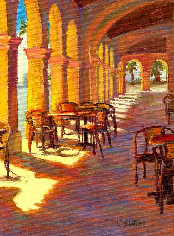 Ajo Arizona Painting - Afternoon Light in Ajo AZ by Claire Bistline