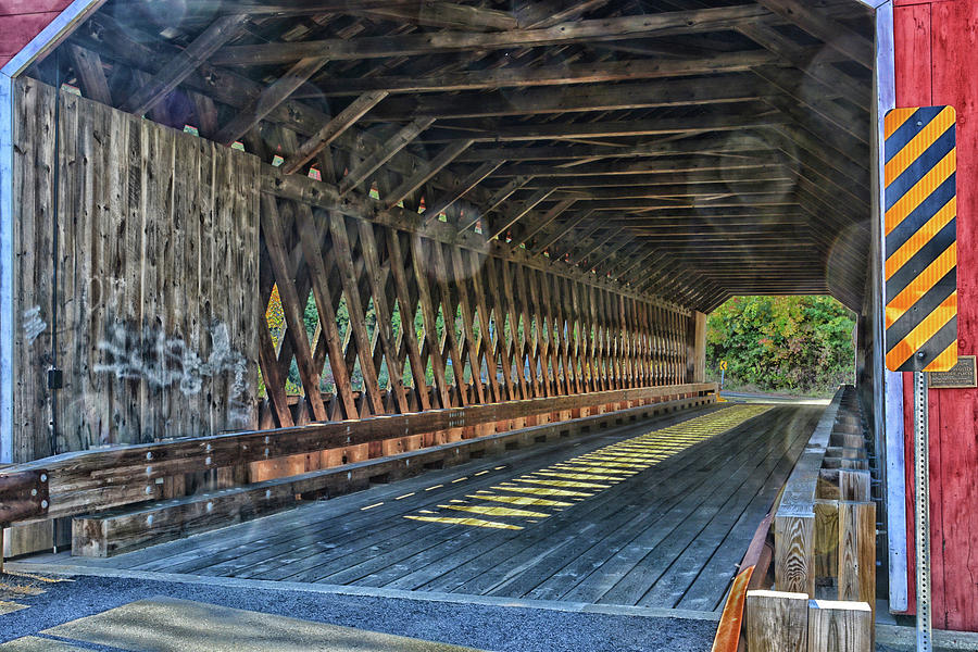 Afternoon Light in the Ware Covered Bridge Photograph by Mike Martin