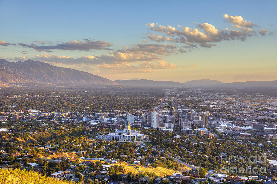 Afternoon Light On Salt Lake Valley Photograph by Spencer Baugh