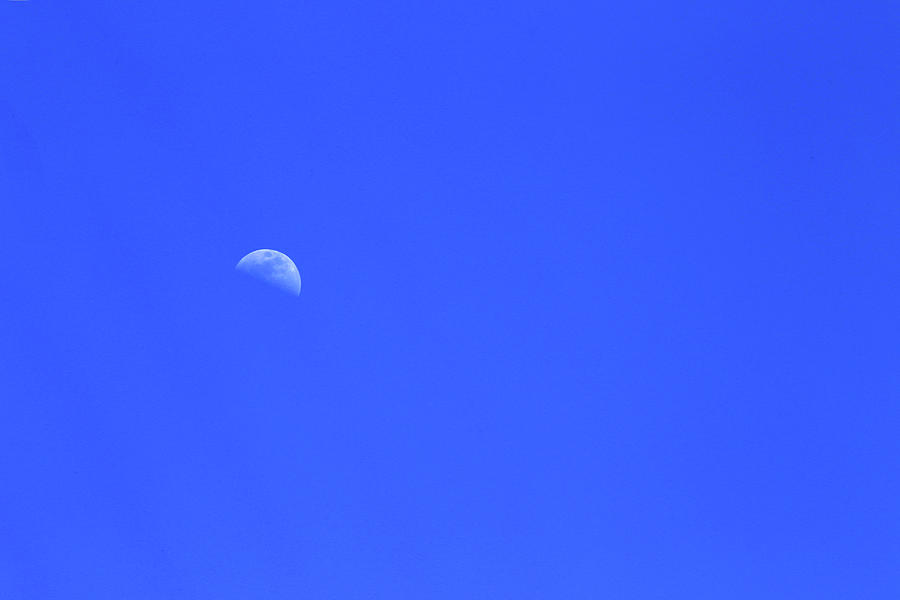 Afternoon Moon 042218 Photograph by Mary Bedy