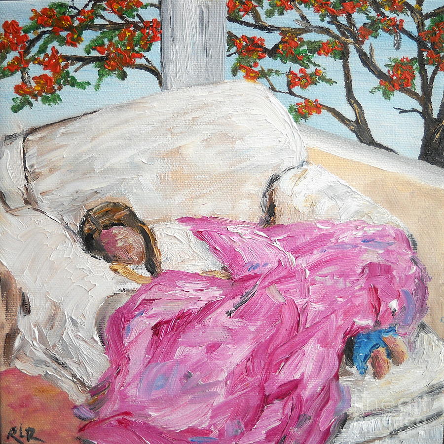 Afternoon Nap At Grandmas Painting by Reina Resto
